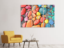 Laden Sie das Bild in den Galerie-Viewer, Leinwandbild 3-teilig Bunte Steine