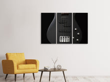 Laden Sie das Bild in den Galerie-Viewer, Leinwandbild 3-teilig Gitarre ganz in schwarz
