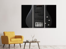Laden Sie das Bild in den Galerie-Viewer, Leinwandbild 3-teilig Gitarre ganz in schwarz