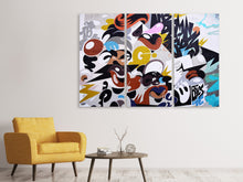 Laden Sie das Bild in den Galerie-Viewer, Leinwandbild 3-teilig Kunst an der Wand