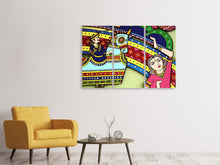 Laden Sie das Bild in den Galerie-Viewer, Leinwandbild 3-teilig Indische Kunst