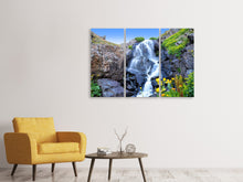 Laden Sie das Bild in den Galerie-Viewer, Leinwandbild 3-teilig Bewegender Wasserfall