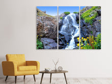 Laden Sie das Bild in den Galerie-Viewer, Leinwandbild 3-teilig Bewegender Wasserfall