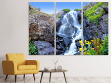 Laden Sie das Bild in den Galerie-Viewer, Leinwandbild 3-teilig Bewegender Wasserfall