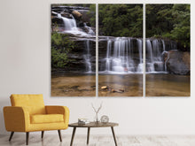 Laden Sie das Bild in den Galerie-Viewer, Leinwandbild 3-teilig Am Ende des Wasserfalls