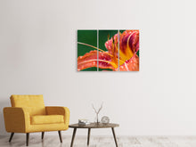 Laden Sie das Bild in den Galerie-Viewer, Leinwandbild 3-teilig XXL Lilie in orange