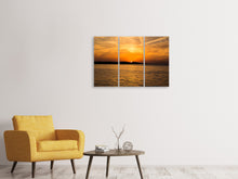 Laden Sie das Bild in den Galerie-Viewer, Leinwandbild 3-teilig Die Sonne geht unter