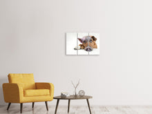 Laden Sie das Bild in den Galerie-Viewer, Leinwandbild 3-teilig Der lustige Schweine Hund