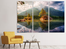 Laden Sie das Bild in den Galerie-Viewer, Leinwandbild 3-teilig Der klare Bergsee