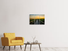 Laden Sie das Bild in den Galerie-Viewer, Leinwandbild 3-teilig Sonnenuntergang in den Feldern