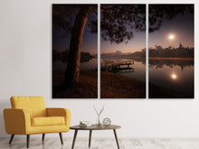 Laden Sie das Bild in den Galerie-Viewer, Leinwandbild 3-teilig Ein See am Wald