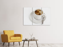 Laden Sie das Bild in den Galerie-Viewer, Leinwandbild 3-teilig Frische Tasse Kaffee