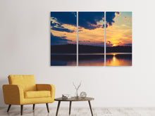 Laden Sie das Bild in den Galerie-Viewer, Leinwandbild 3-teilig Sonnenuntergang - Zeit zum Entspannen