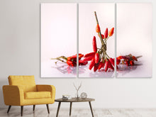 Laden Sie das Bild in den Galerie-Viewer, Leinwandbild 3-teilig Ein Strauss Chili