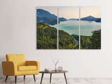 Laden Sie das Bild in den Galerie-Viewer, Leinwandbild 3-teilig Beste Aussicht auf den Bergsee