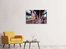 Laden Sie das Bild in den Galerie-Viewer, Leinwandbild 3-teilig Times Square bei Nacht