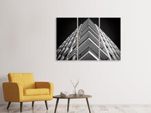 Laden Sie das Bild in den Galerie-Viewer, Leinwandbild 3-teilig Balkone sw