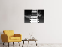 Laden Sie das Bild in den Galerie-Viewer, Leinwandbild 3-teilig Hochhaus sw