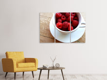 Laden Sie das Bild in den Galerie-Viewer, Leinwandbild 3-teilig Eine Tasse Himbeeren