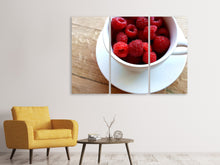 Laden Sie das Bild in den Galerie-Viewer, Leinwandbild 3-teilig Eine Tasse Himbeeren