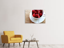 Laden Sie das Bild in den Galerie-Viewer, Leinwandbild 3-teilig Eine Tasse Himbeeren
