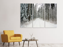 Laden Sie das Bild in den Galerie-Viewer, Leinwandbild 3-teilig Schnee im Wald
