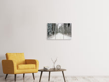 Laden Sie das Bild in den Galerie-Viewer, Leinwandbild 3-teilig Schnee im Wald