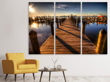 Laden Sie das Bild in den Galerie-Viewer, Leinwandbild 3-teilig Kleiner Hafen