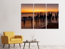Laden Sie das Bild in den Galerie-Viewer, Leinwandbild 3-teilig Beruhigende Stimmung am Meer