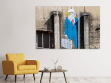 Laden Sie das Bild in den Galerie-Viewer, Leinwandbild 3-teilig Graffiti an einer Fabrik