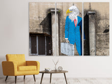 Laden Sie das Bild in den Galerie-Viewer, Leinwandbild 3-teilig Graffiti an einer Fabrik