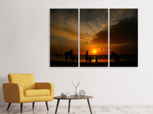 Laden Sie das Bild in den Galerie-Viewer, Leinwandbild 3-teilig Spiele am Strand