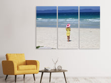 Laden Sie das Bild in den Galerie-Viewer, Leinwandbild 3-teilig Ein Spaziergang am Strand