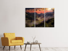 Laden Sie das Bild in den Galerie-Viewer, Leinwandbild 3-teilig Heissluft Ballone im Sonnenuntergang