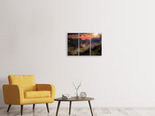 Laden Sie das Bild in den Galerie-Viewer, Leinwandbild 3-teilig Heissluft Ballone im Sonnenuntergang