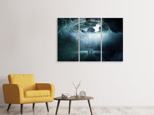 Laden Sie das Bild in den Galerie-Viewer, Leinwandbild 3-teilig Vorsicht Ufo