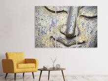 Laden Sie das Bild in den Galerie-Viewer, Leinwandbild 3-teilig Kopf eines Buddha in XXL