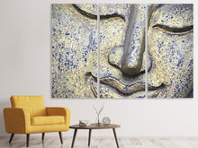 Laden Sie das Bild in den Galerie-Viewer, Leinwandbild 3-teilig Kopf eines Buddha in XXL