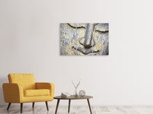 Laden Sie das Bild in den Galerie-Viewer, Leinwandbild 3-teilig Kopf eines Buddha in XXL