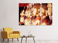 Laden Sie das Bild in den Galerie-Viewer, Leinwandbild 3-teilig Tempel in Bangkok
