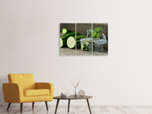 Laden Sie das Bild in den Galerie-Viewer, Leinwandbild 3-teilig Zucchinis und Gurken