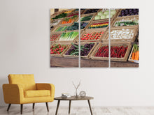 Laden Sie das Bild in den Galerie-Viewer, Leinwandbild 3-teilig Auf dem Gemüse Markt