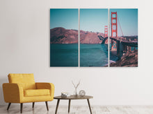 Laden Sie das Bild in den Galerie-Viewer, Leinwandbild 3-teilig An der Golden Gate