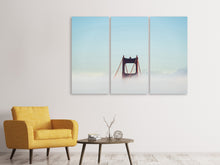 Laden Sie das Bild in den Galerie-Viewer, Leinwandbild 3-teilig Golden Gate im Nebel