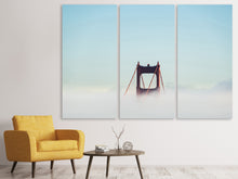 Laden Sie das Bild in den Galerie-Viewer, Leinwandbild 3-teilig Golden Gate im Nebel