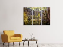 Laden Sie das Bild in den Galerie-Viewer, Leinwandbild 3-teilig See im Wald