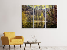 Laden Sie das Bild in den Galerie-Viewer, Leinwandbild 3-teilig See im Wald