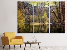Laden Sie das Bild in den Galerie-Viewer, Leinwandbild 3-teilig See im Wald