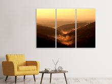 Laden Sie das Bild in den Galerie-Viewer, Leinwandbild 3-teilig Lichtstimmung in den Bergen