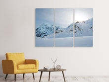 Laden Sie das Bild in den Galerie-Viewer, Leinwandbild 3-teilig Schnee in den Bergen
